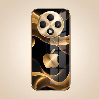 Oppo F27 5G Luxury Wave Gold Electroplated Glass Phone Back Case
