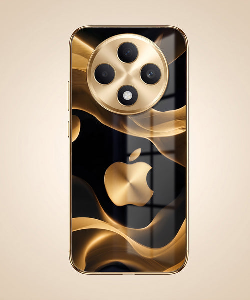 Oppo F27 5G Luxury Wave Gold Electroplated Glass Phone Back Case