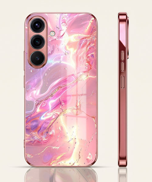 Samsung Galaxy A36 5G Pearl Aurora Pink Electroplated Glass Phone Back Case