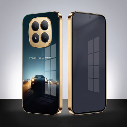 Redmi Note 15 Pro Plus 5G Porsche Luxury Gold Electroplated Glass Phone Back Case