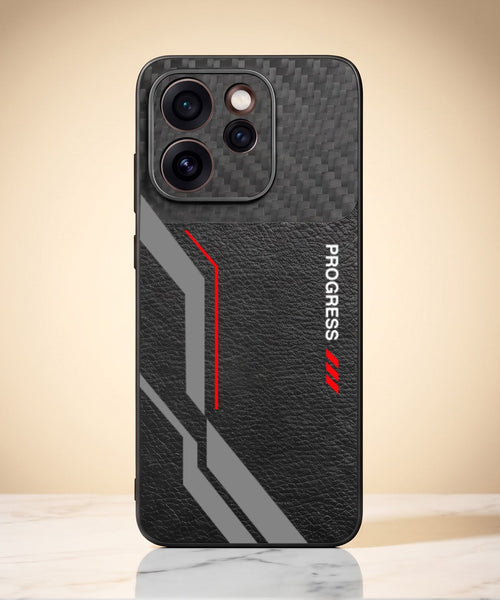 Oppo Reno 15 Pro Mini 5G Progress Stripe Carbon Fiber Leather Hybrid Back Case