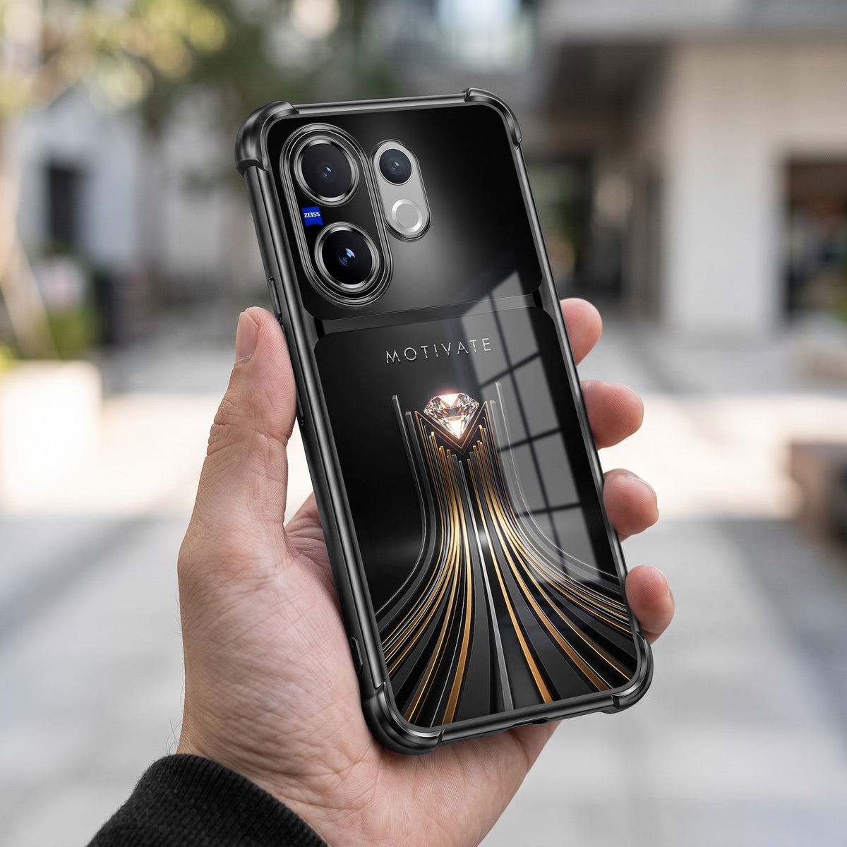 Vivo V60 5G Golden Path Motivation Dual-Tone Transparent Airbags Case