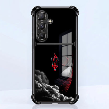 Samsung Galaxy A36 5G Crimson Spider Web Dual-Tone Transparent Airbags Case