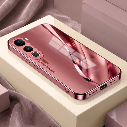 Vivo Y400 Pro 5G  Luxury Infinity Energy Pink Electroplated Glass Phone Back Case