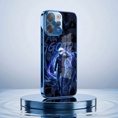 Vivo V70 5G Jujutsu Kaisen Blue Electroplated Glass Phone Back Case