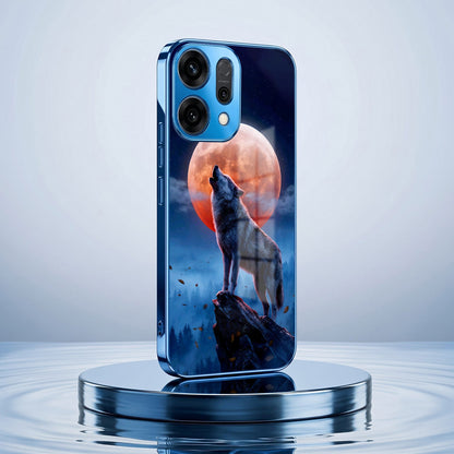 Oppo Reno 14 5G Lunar Wolf Blue Electroplated Glass Phone Back Case
