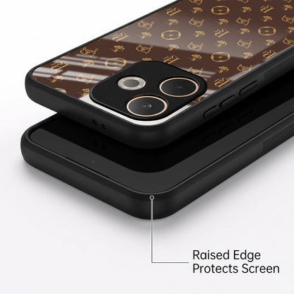 Oppo A5 Pro 5G Luxury Monogram Brown Acrylic Glass Back Case