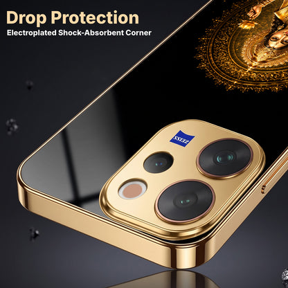 Vivo V70 5G Golden Maa Lakshmi Gold Electroplated Glass Phone Back Case
