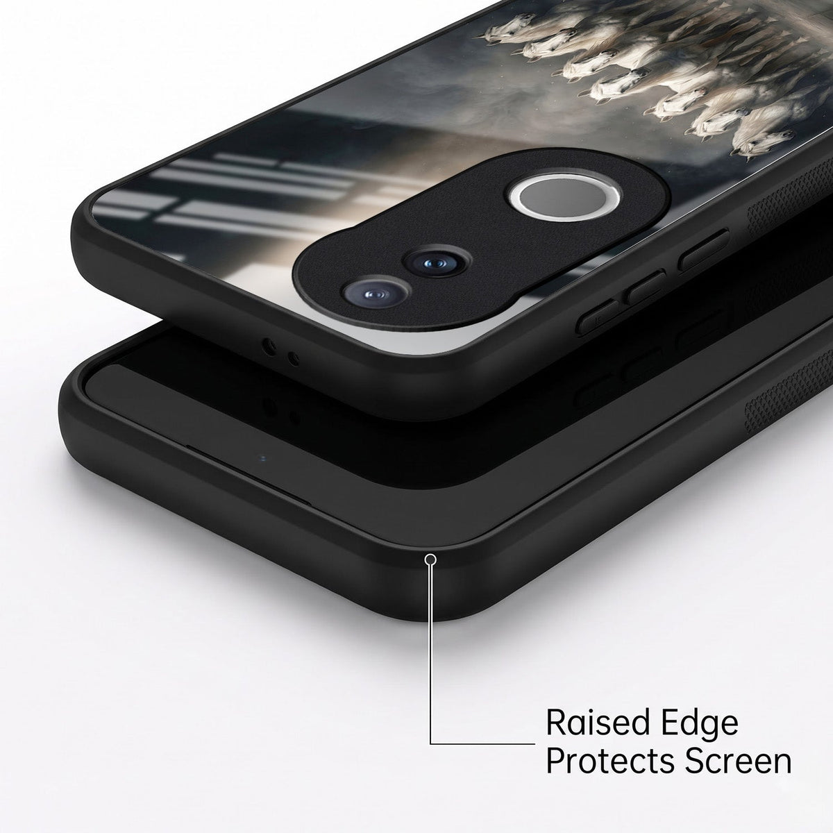 Vivo V50 5G Running Horses Acrylic Glass Back Case