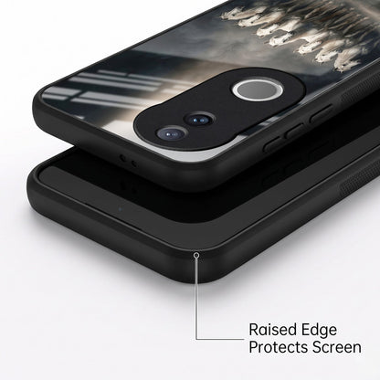 Vivo V50 5G Running Horses Acrylic Glass Back Case