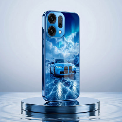 Oppo Reno 14 5G Ice Dragon GT Blue Electroplated Glass Phone Back Case