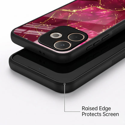 Oppo A5 Pro 5G Luxury Crimson Marble Acrylic Glass Back Case