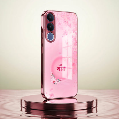 Vivo V70 FE 5G Luxury Shree Radha Pink Electroplated Glass Phone Back Case