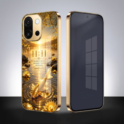 OnePlus 13s 5G 11:11 Manifestation Gold Electroplated Glass Phone Back Case