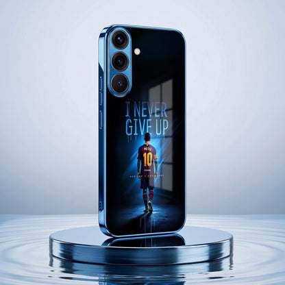 Samsung Galaxy A56 5G Naver Give Up Blue Electroplated Glass Phone Back Case
