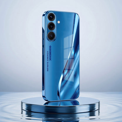 Samsung Galaxy A36 5G Luxury Infinity Energy Blue Electroplated Glass Phone Back Case