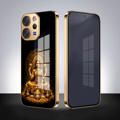 Vivo V70 5G Golden Maa Lakshmi Gold Electroplated Glass Phone Back Case