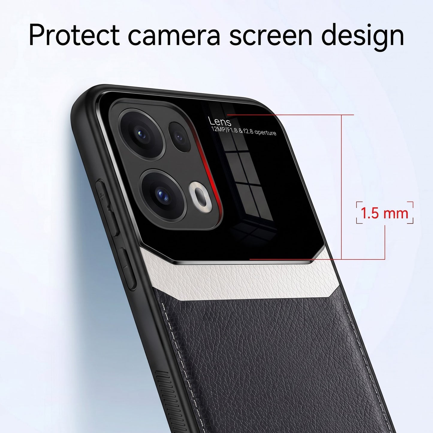 Oppo Reno 13 Pro 5G Premium Leather Lens Protective Case