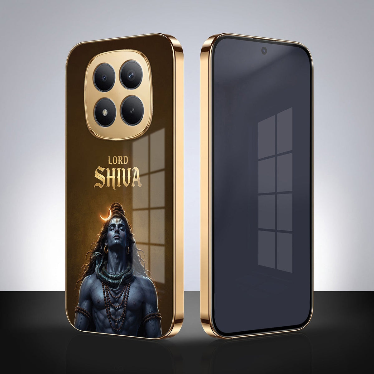 Redmi Note 15 Pro Plus 5G Lord Shiva Gold Electroplated Glass Phone Back Case