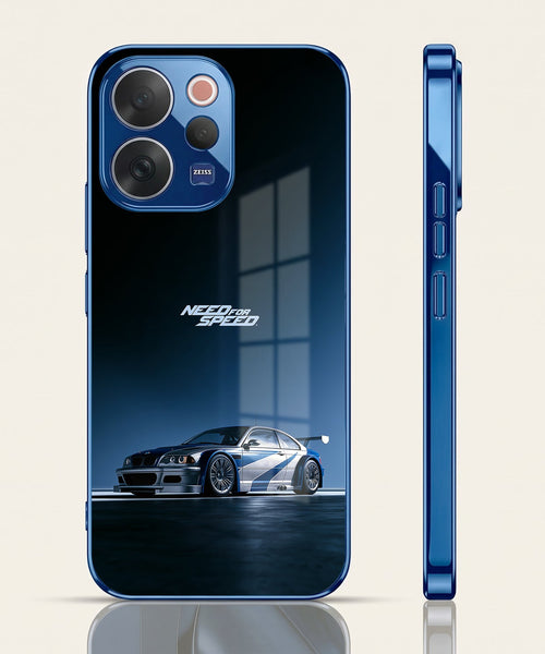 Vivo V70 5G Need For Speed Blue Electroplated Glass Phone Back Case