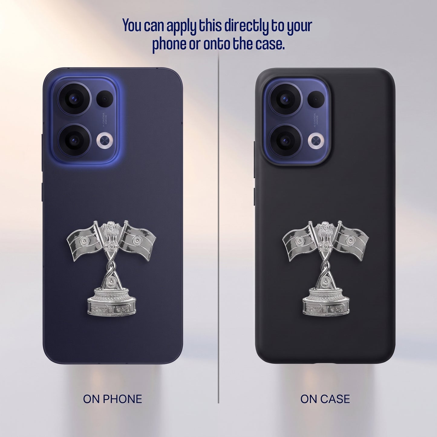 Oppo Reno 13 5G Compatible 3D Indian Metal Flag Emblem Sticker