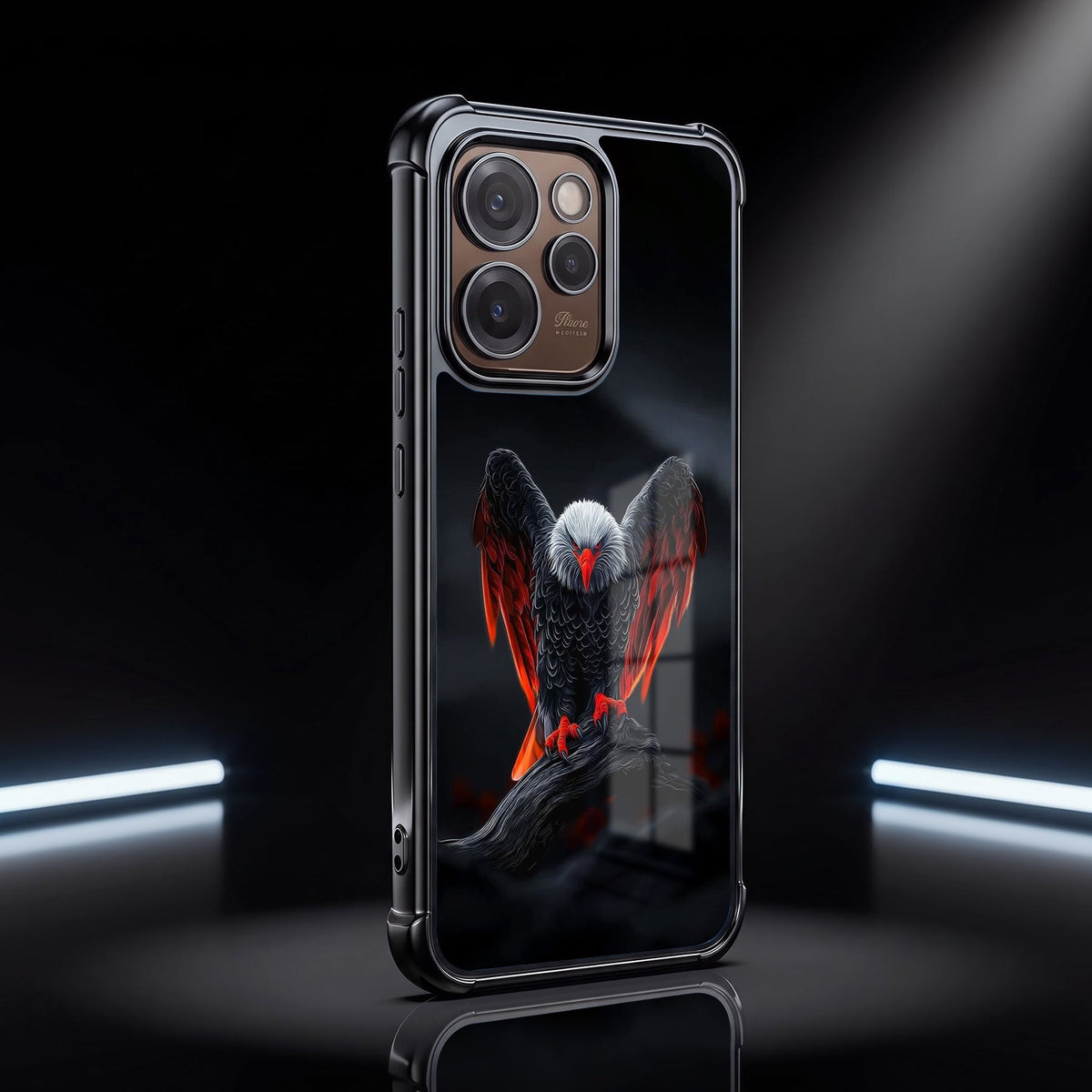 Oppo Reno 15 Pro Mini 5G Premium Black Eagle Airbags Printed Back Case
