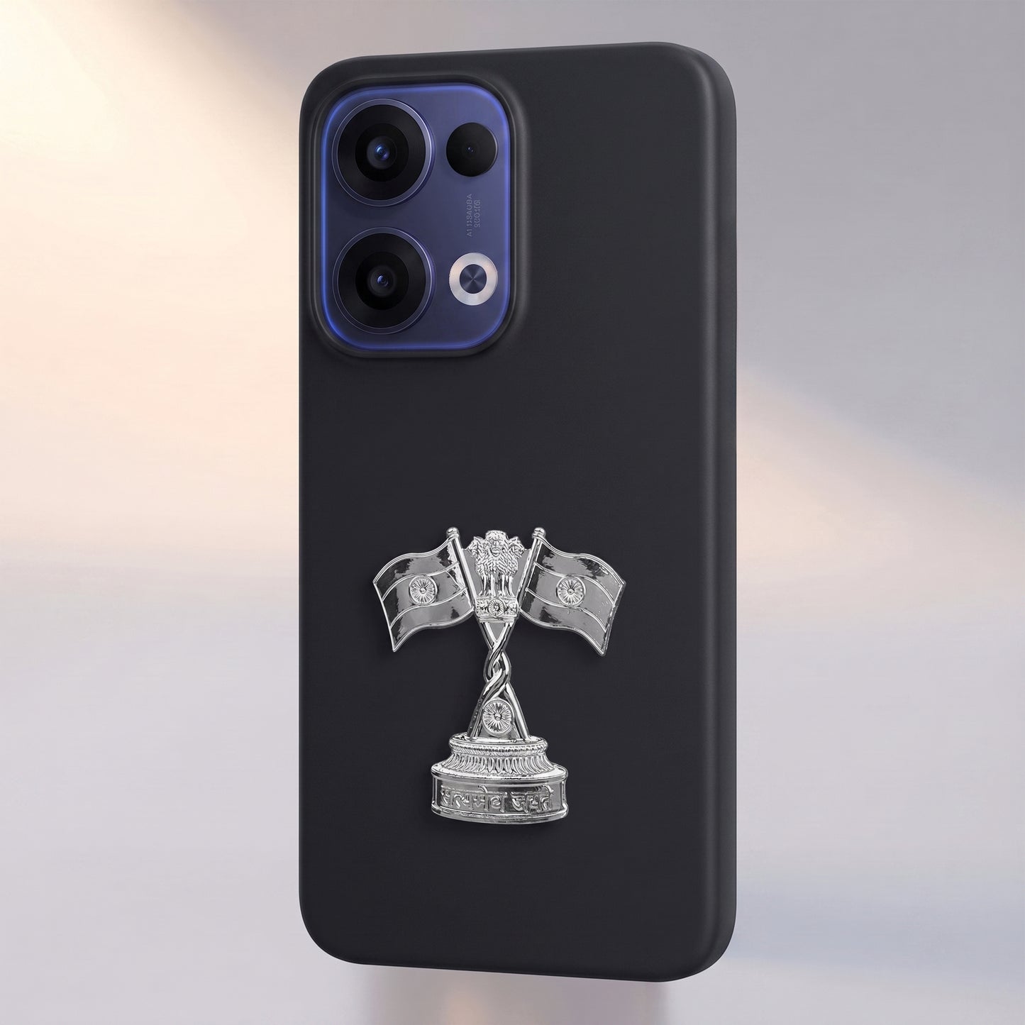 Oppo Reno 13 5G Compatible 3D Indian Metal Flag Emblem Sticker