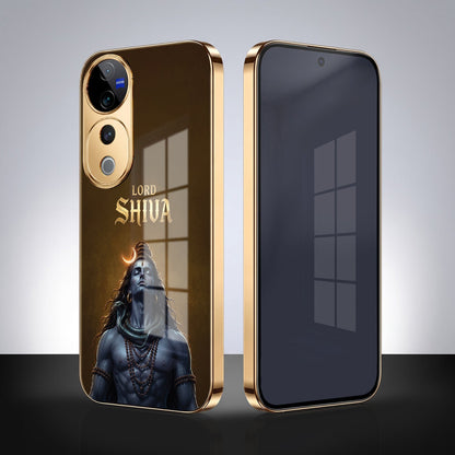 Vivo V40 Pro 5G Lord Shiva Gold Electroplated Glass Phone Back Case