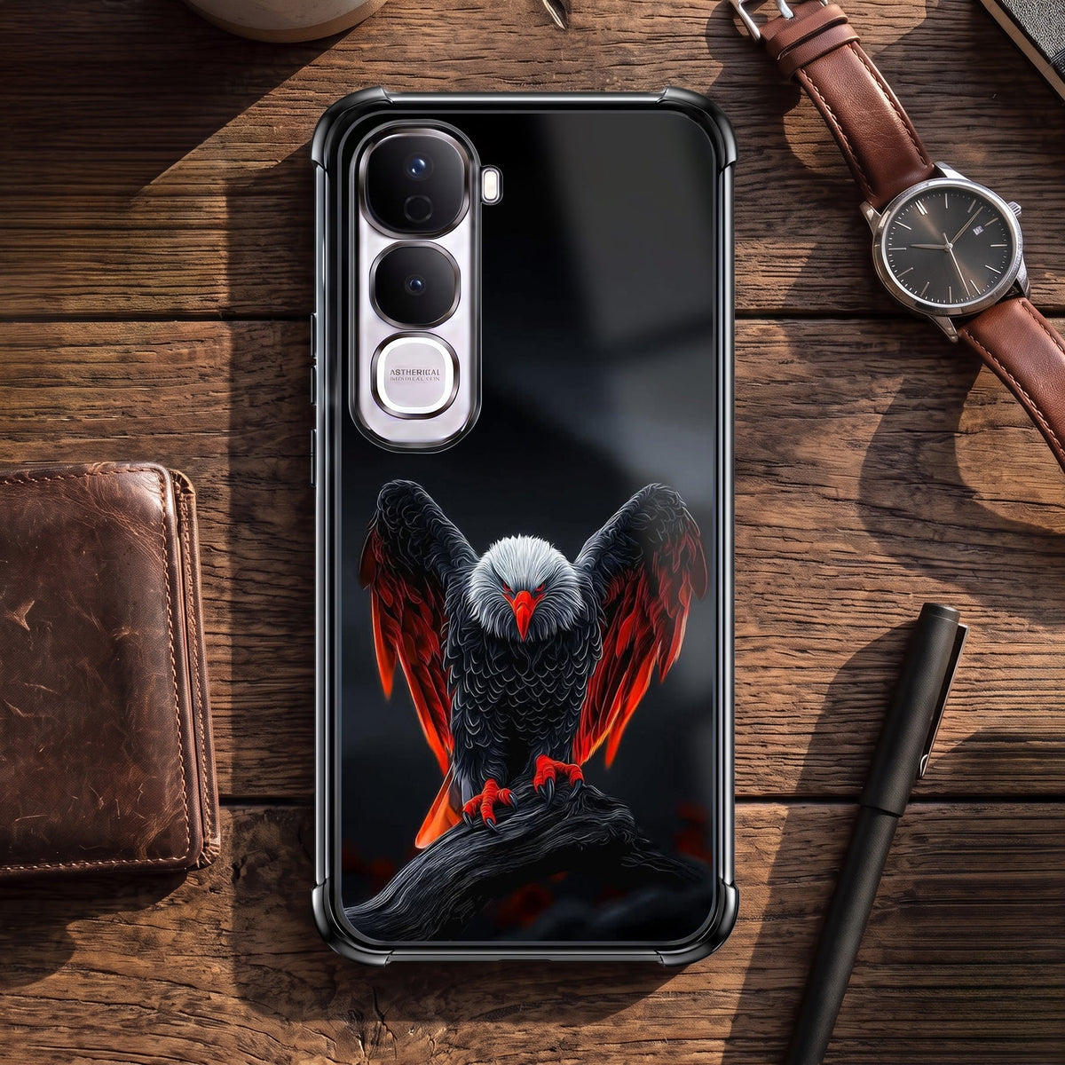 Vivo Y400 Pro 5G Premium Black Eagle Airbags Printed Back Case