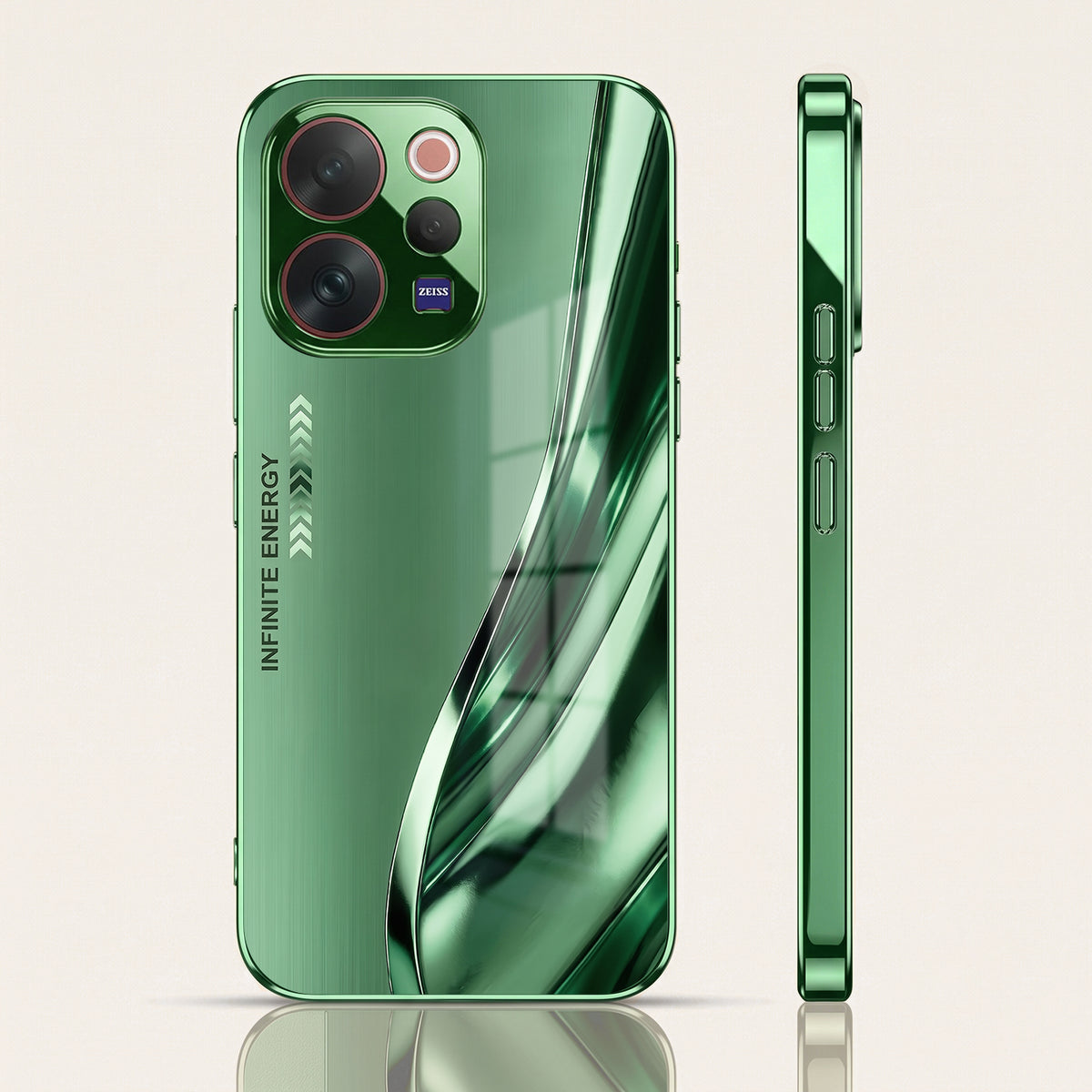 Vivo V70 5G Infinity Energy Green Electroplated Glass Back Case