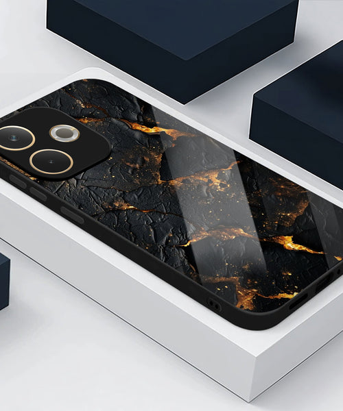Oppo A5 Pro 5G Premium Acrylic Shockproof Glass Back Case (Volcanic Gold)