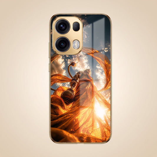 Oppo Reno 13 Pro 5G Divine Hanuman Gold Electroplated Glass Phone Back Case