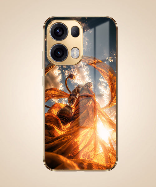 Oppo Reno 13 Pro 5G Divine Hanuman Gold Electroplated Glass Phone Back Case