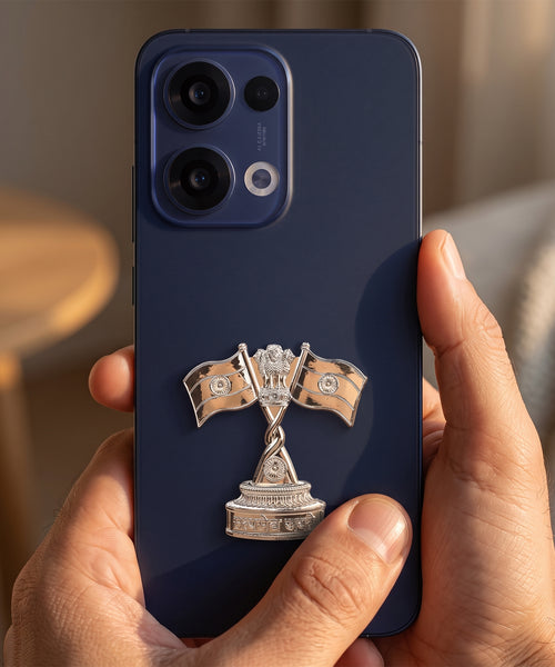 Oppo Reno 13 5G Compatible 3D Indian Metal Flag Emblem Sticker