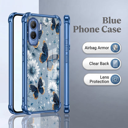 Vivo T5 Pro 5G Blue Butterfly Floral Airbags Printed Back Case