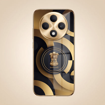 Oppo F27 5G Royal Emblem Gold Electroplated Glass Phone Back Case