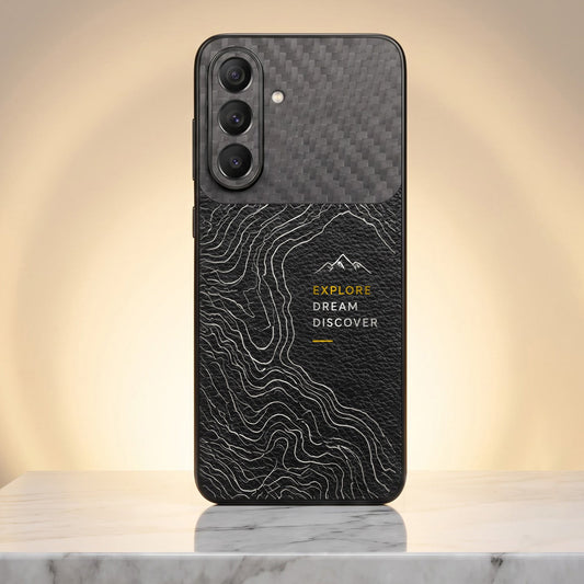 Samsung Galaxy A27 5G Explore Dream Carbon Fiber Leather Hybrid Back Case