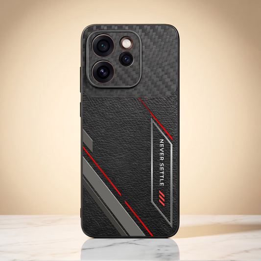 Oppo Reno 15 Pro Mini 5G Nexer Stripe Carbon Fiber Leather Hybrid Back Case