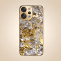 Vivo V70 5G White Diamond Shatter Gold Electroplated Glass Phone Back Case