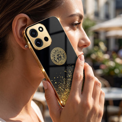 OnePlus Nord 6 5G Medusa Head Gold Electroplated Glass Phone Back Case