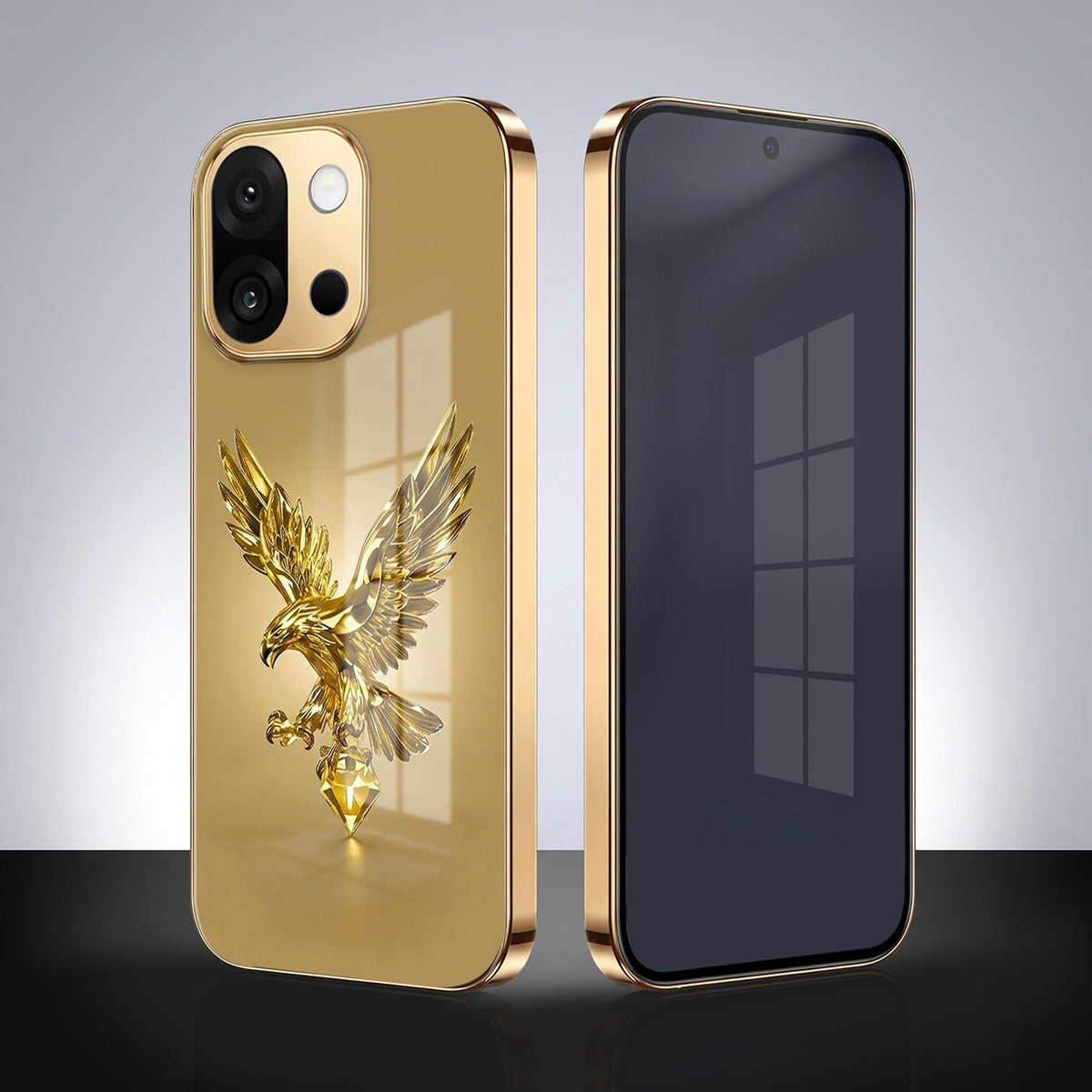 OnePlus 13s 5G Golden Eagle Gold Electroplated Glass Phone Back Case