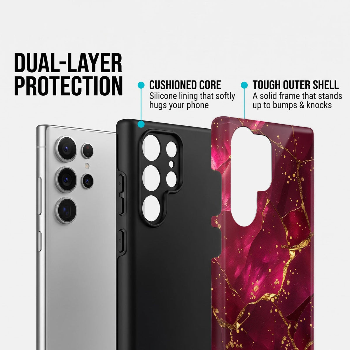 Samsung Galaxy S25 Ultra 5G Luxury Crimson Marble Protective Case