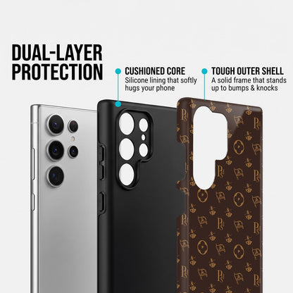 Samsung Galaxy S25 Ultra 5G Luxury Monogram Brown Protective Case