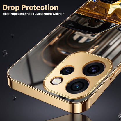 Oppo Reno 15 Pro Mini 5G Golden BMW Gold Electroplated Glass Phone Back Case