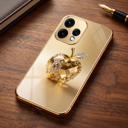Oppo Reno 15 5G Golden Apple Gold Electroplated Glass Phone Back Case