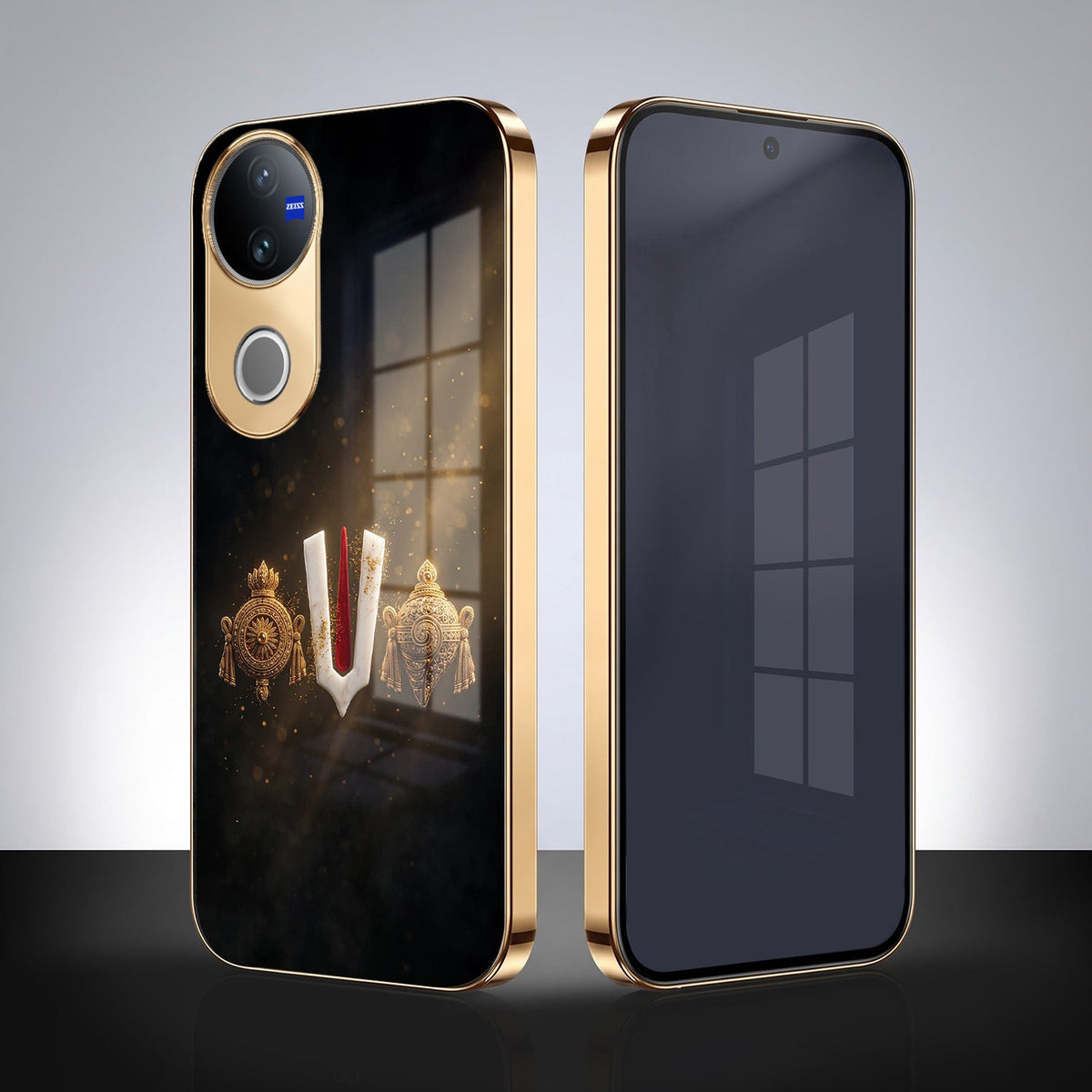 Vivo V50 5G Royal Heritage Edition Gold Electroplated Glass Phone Back Case
