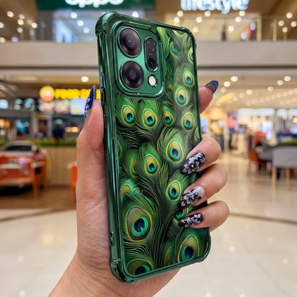 Oppo Reno 14 5G Peacock feathers Airbags Printed Back Case