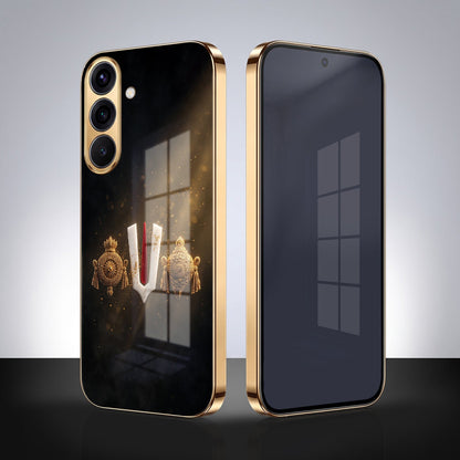 Samsung Galaxy A56 5G Royal Heritage Edition Gold Electroplated Glass Phone Back Case