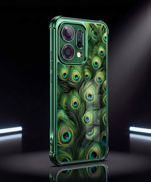 Oppo Reno 14 5G Peacock feathers Airbags Printed Back Case