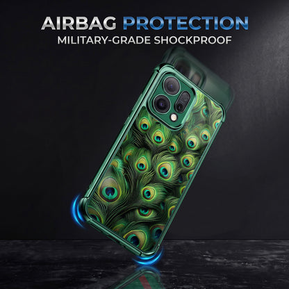 Oppo Reno 14 5G Peacock feathers Airbags Printed Back Case